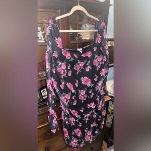 Rue21 Black and Pink Floral Long Sleeve Dress